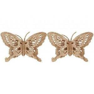 Butterfly Clip On Christmas Decorations Pack of 2 - Rose Gold
