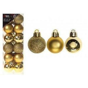 Christmas Baubles Gold Set of 24 - 3cm