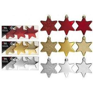 Christmas Star Shapes 6cm - Set Of 9