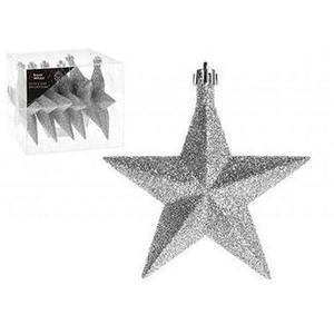Christmas Stars set of 6 Decorations - Silver