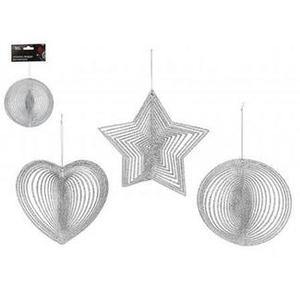 Hanging Spinner Decorations Silver (Pack of 3 )